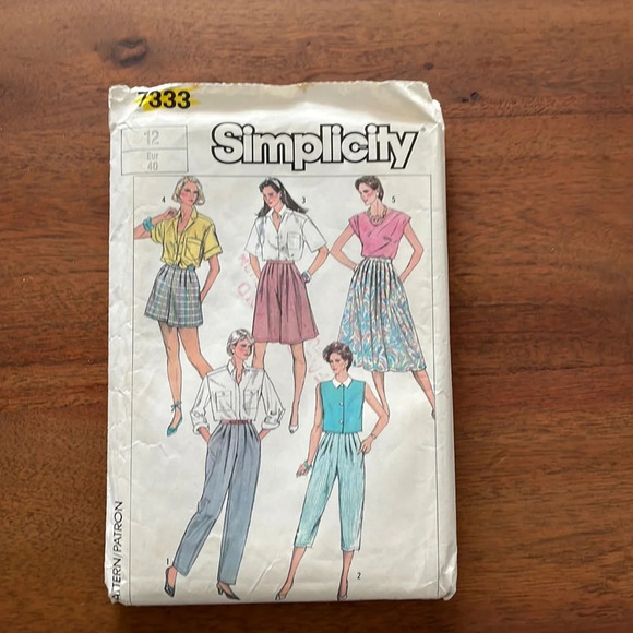 Vintage Simplicity Sewing Pattern 7333 Uncut Misses’ Size 12 Pants Skirt 1980 - Picture 2 of 5